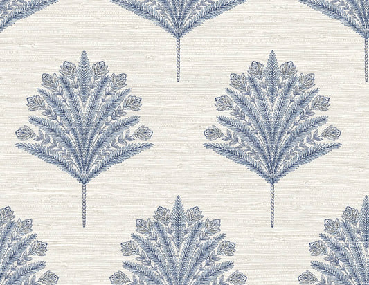 Seabrook Designs Bali Tropical Harta Wallpaper - Ocean Blue