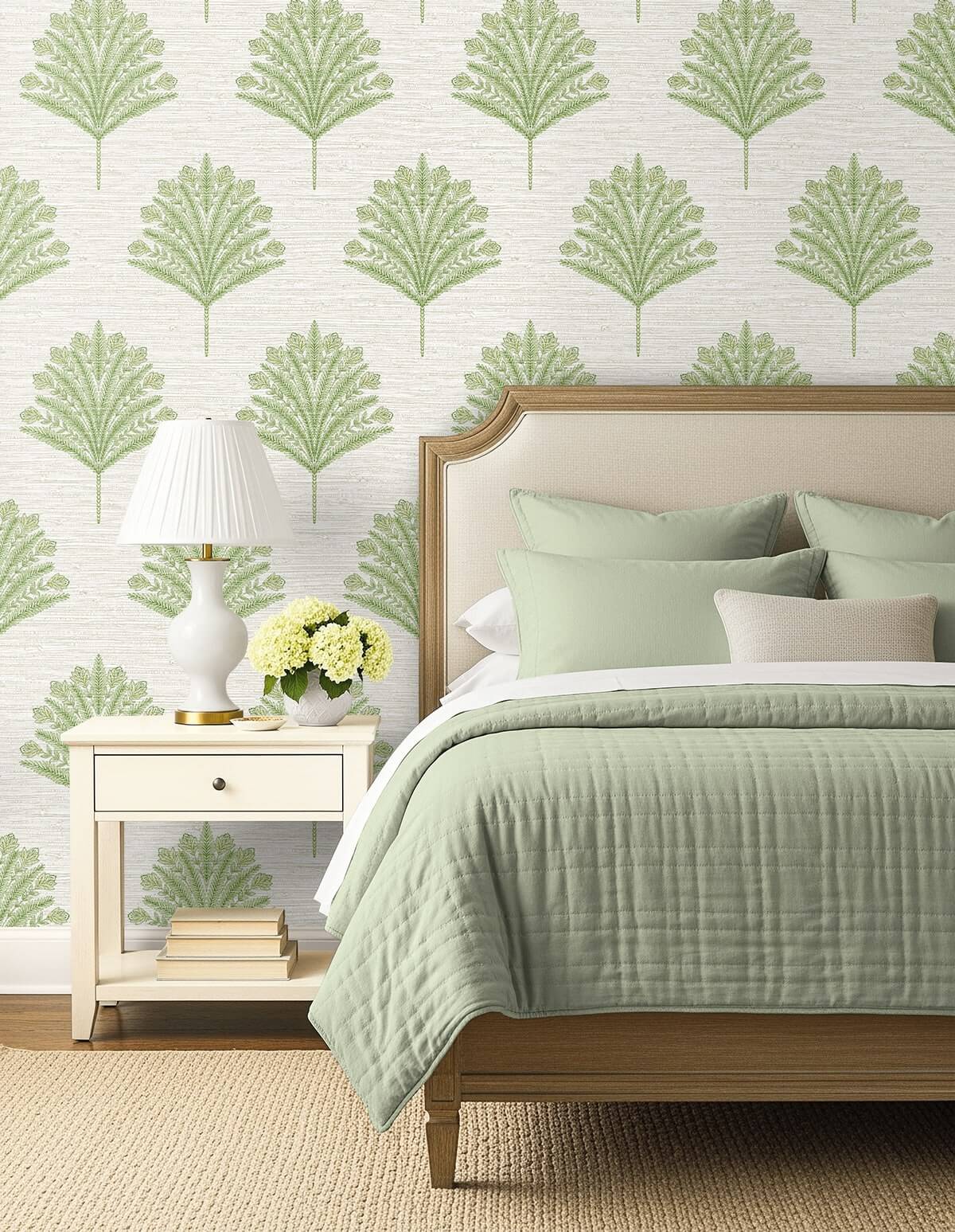 Seabrook Designs Bali Tropical Harta Wallpaper Sample - Green Tea