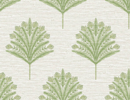Seabrook Designs Bali Tropical Harta Wallpaper Sample - Green Tea