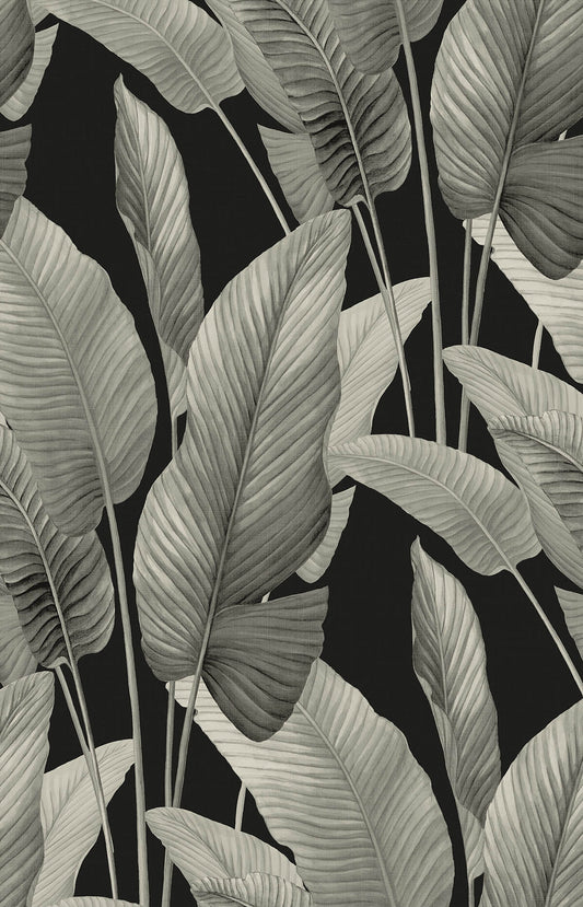 Seabrook Designs Bali Tropical Mantra Wallpaper - Metallic Silver