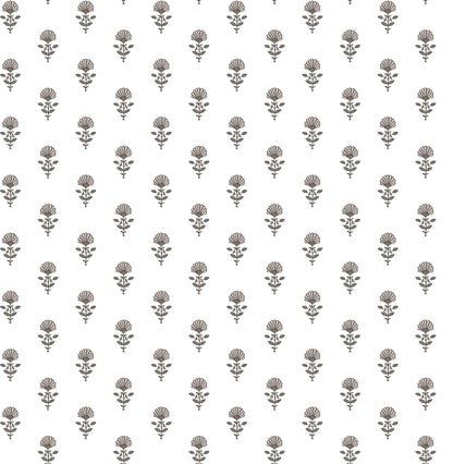 Erin Gates Libby Mini Floral Wallpaper - Stone