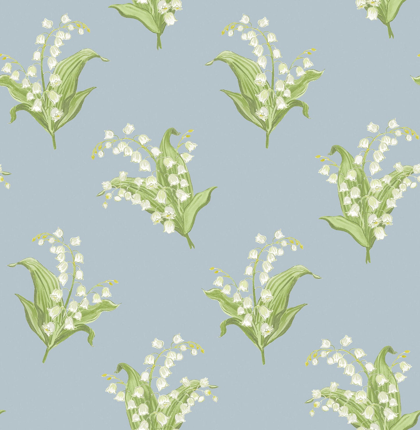 Erin Gates Farmington Lily of the Valley Wallpaper - Blue Heather