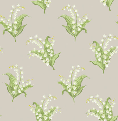 Erin Gates Farmington Lily of the Valley Wallpaper - Stone