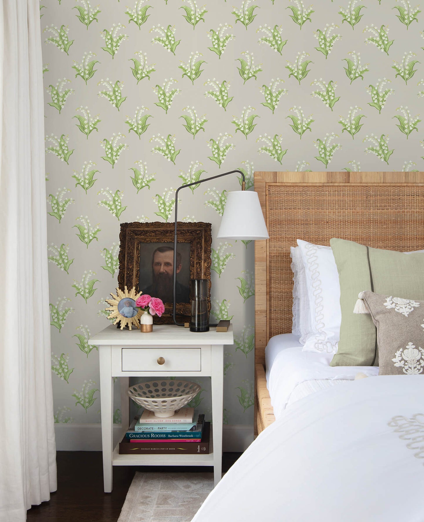 Erin Gates Farmington Lily of the Valley Wallpaper - Stone