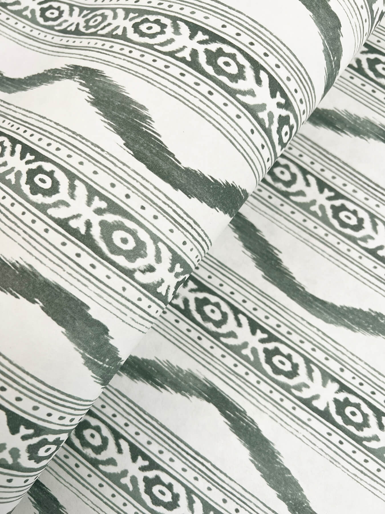 Erin Gates Rhys IKAT Stripe Wallpaper - Green