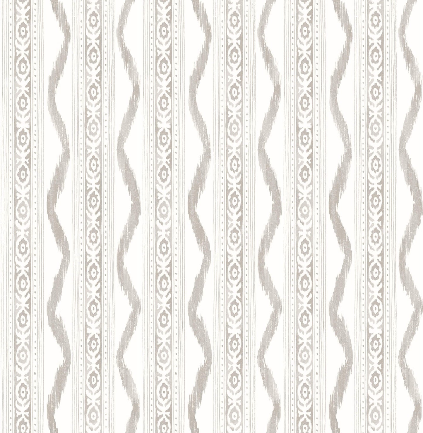 Erin Gates Rhys IKAT Stripe Wallpaper - Stone