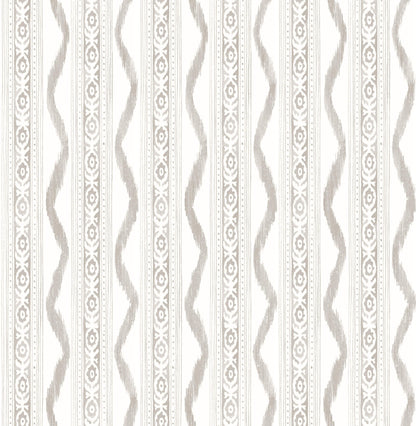 Erin Gates Rhys IKAT Stripe Wallpaper - Stone