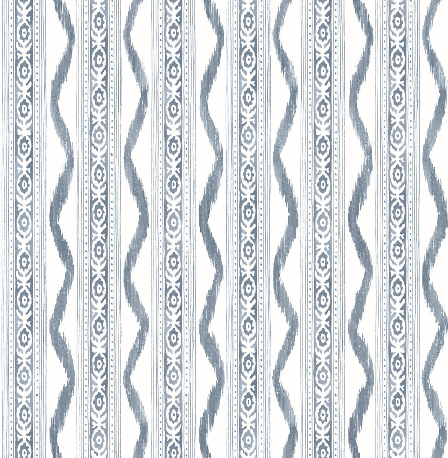 Erin Gates Rhys IKAT Stripe Wallpaper - Blue