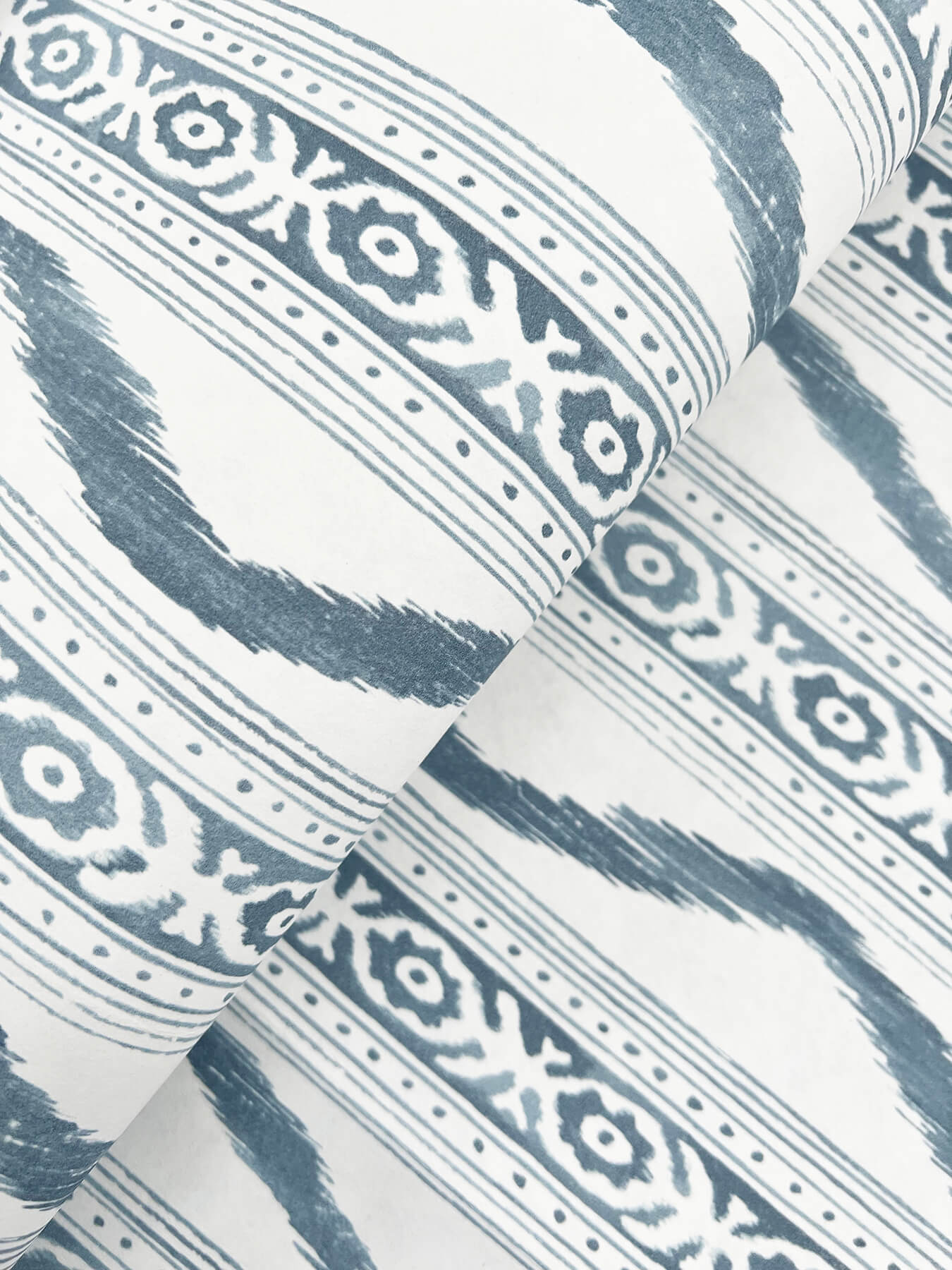 Erin Gates Rhys IKAT Stripe Wallpaper - Blue