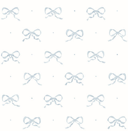 Erin Gates Emma Large Bow Wallpaper - Blue Heather