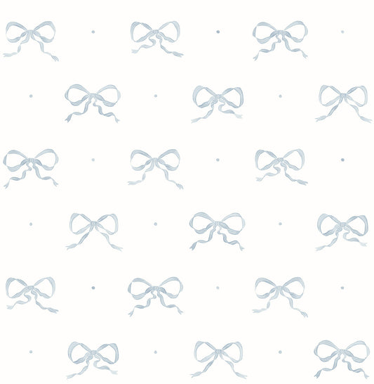 Erin Gates Emma Large Bow Wallpaper - Blue Heather