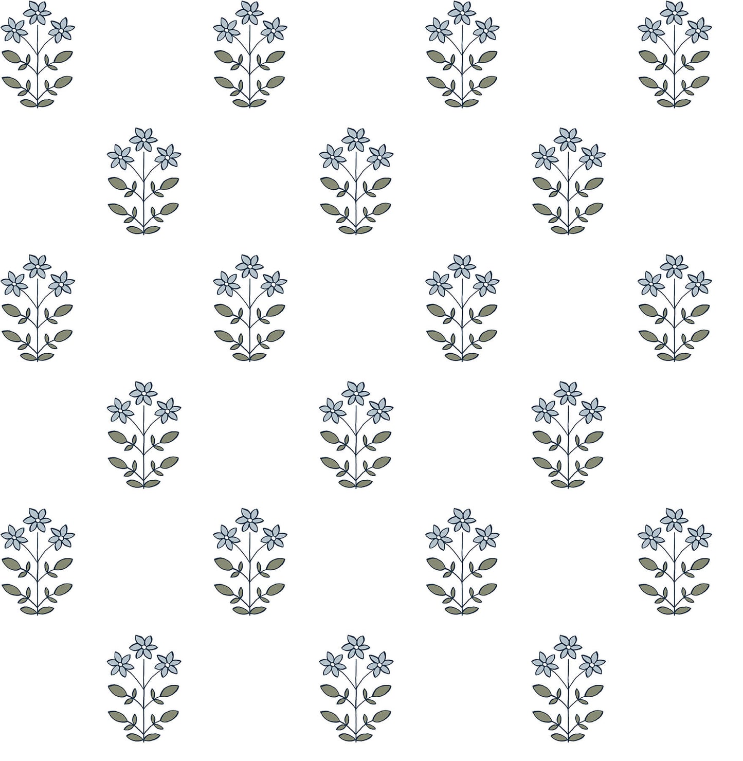 Erin Gates Kit Floral Wallpaper - Blue Heather