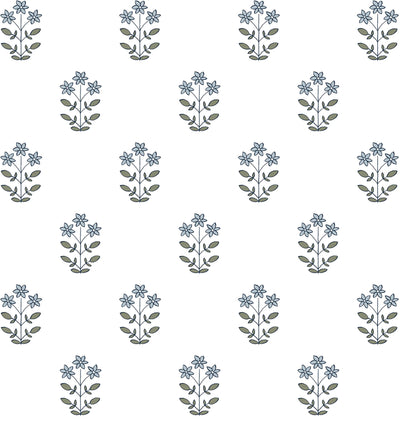 Erin Gates Kit Floral Wallpaper - Blue Heather