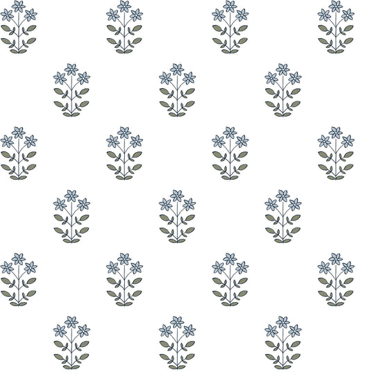 Erin Gates Kit Floral Wallpaper - Blue Heather