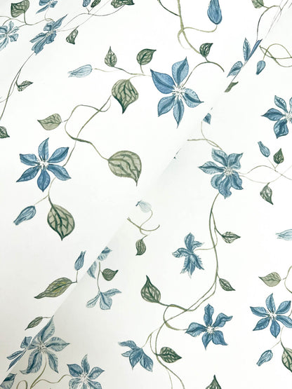 Erin Gates Betsy Floral Trail Wallpaper - Blue Heather