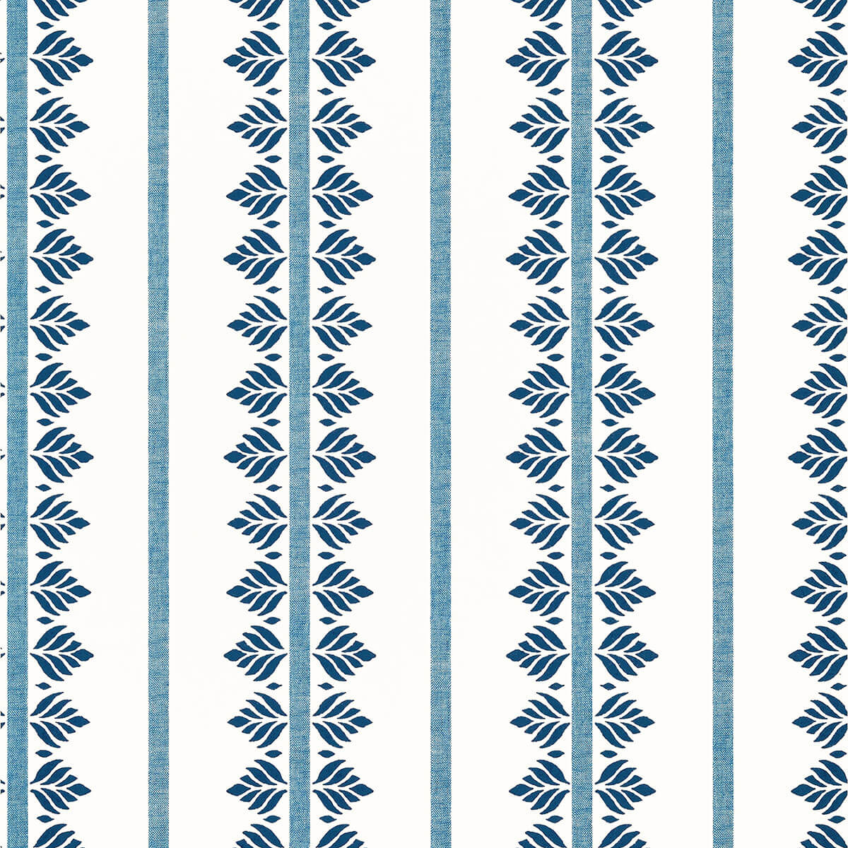 Anna French Antilles Fern Stripe Wallpaper - Navy