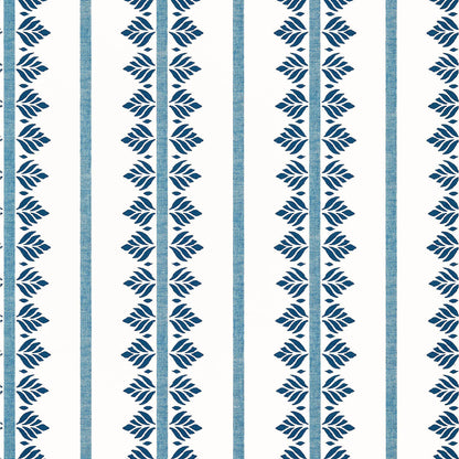 Anna French Antilles Fern Stripe Wallpaper - Navy