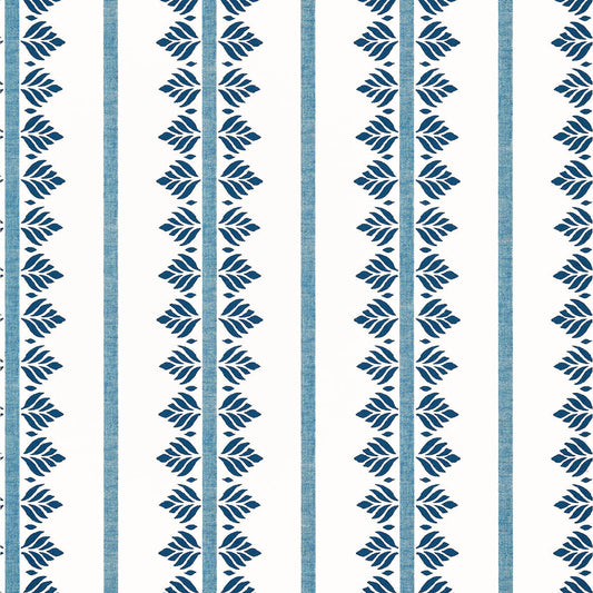 Anna French Antilles Fern Stripe Wallpaper - Navy