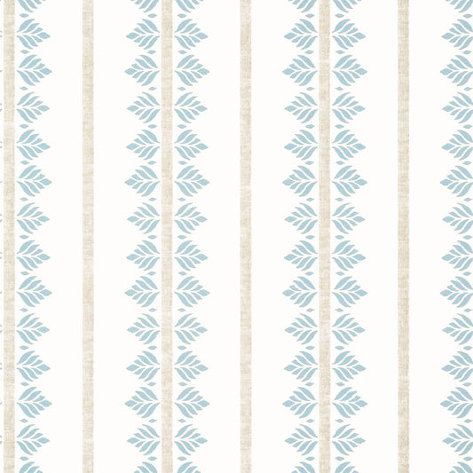 Anna French Antilles Fern Stripe Wallpaper - Spa Blue