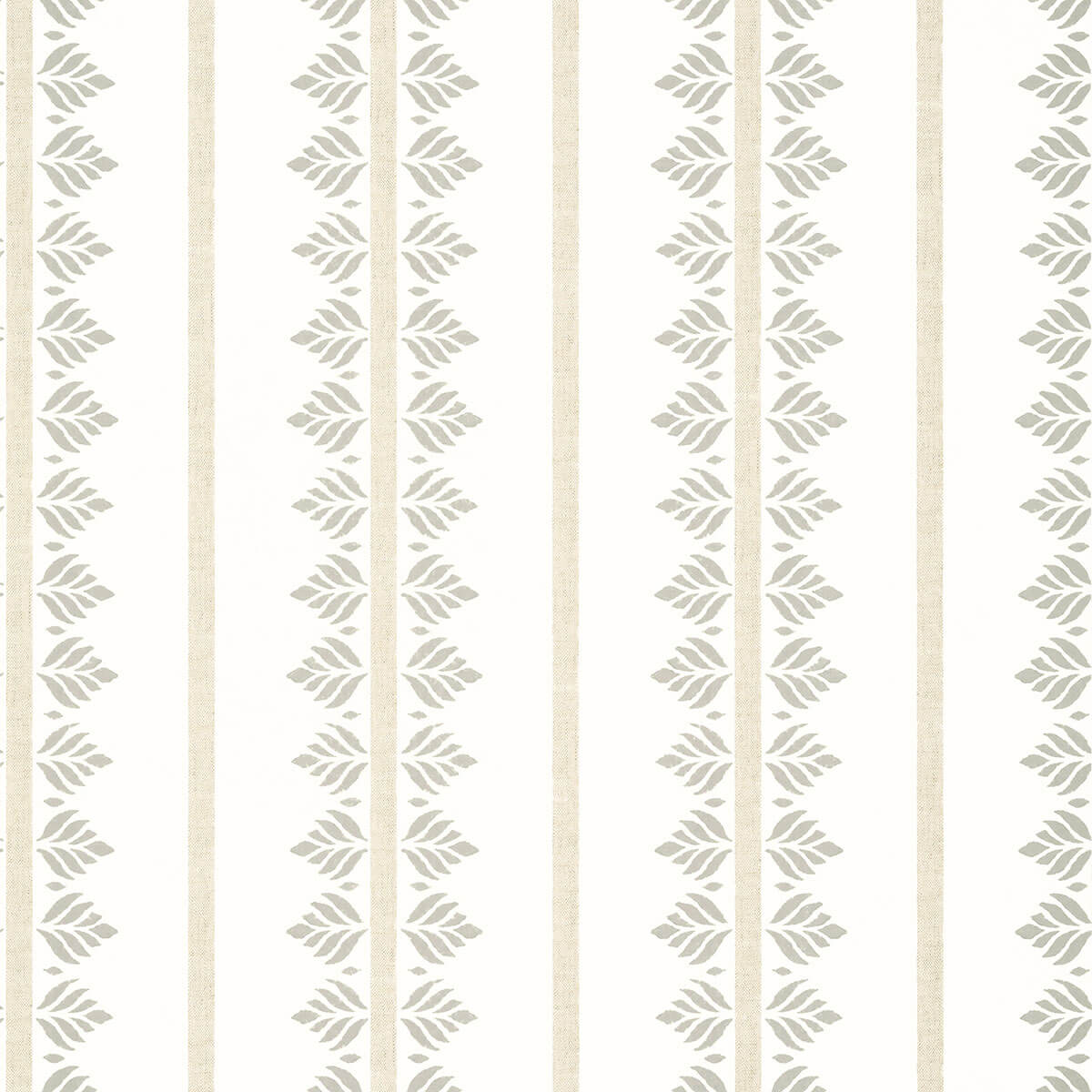 Anna French Antilles Fern Stripe Wallpaper Sample - Beige