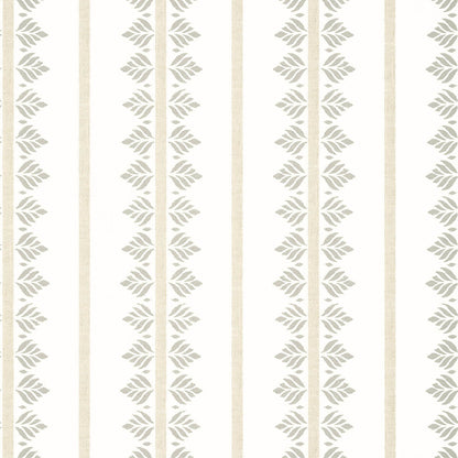 Anna French Antilles Fern Stripe Wallpaper Sample - Beige
