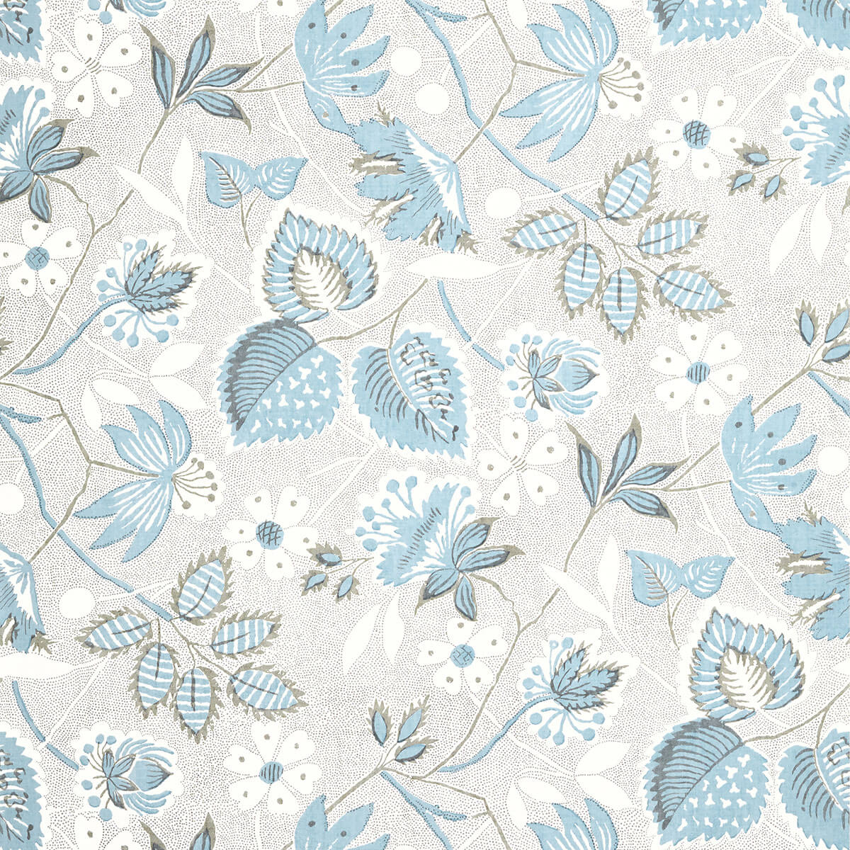 Anna French Antilles Indienne Hazel Wallpaper Sample - Spa Blue