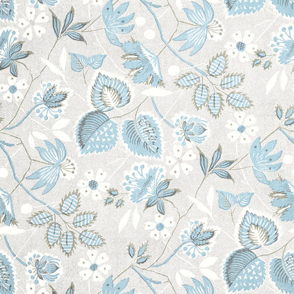 Anna French Antilles Indienne Hazel Wallpaper Sample - Spa Blue