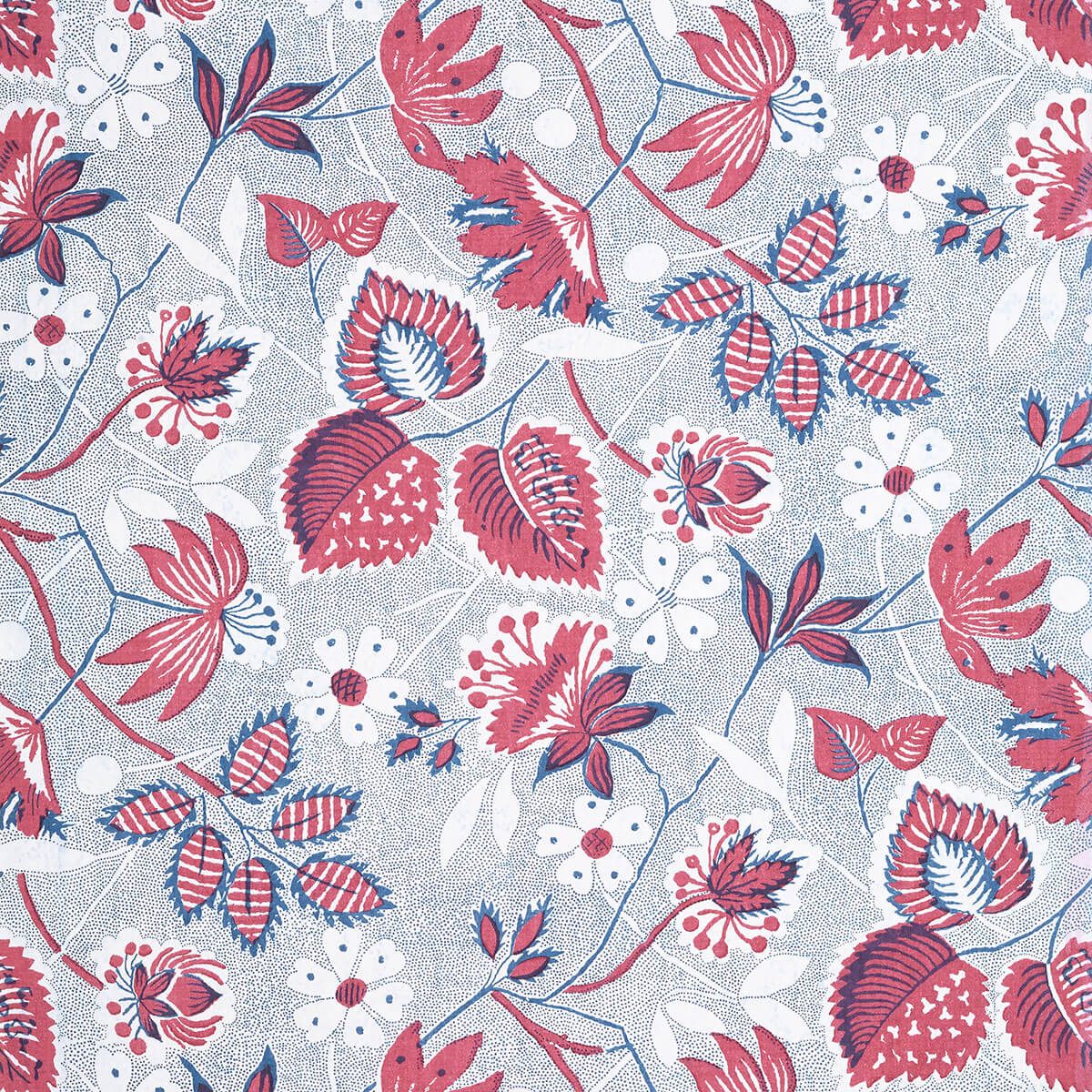 Anna French Antilles Indienne Hazel Wallpaper Sample - Red & Blue