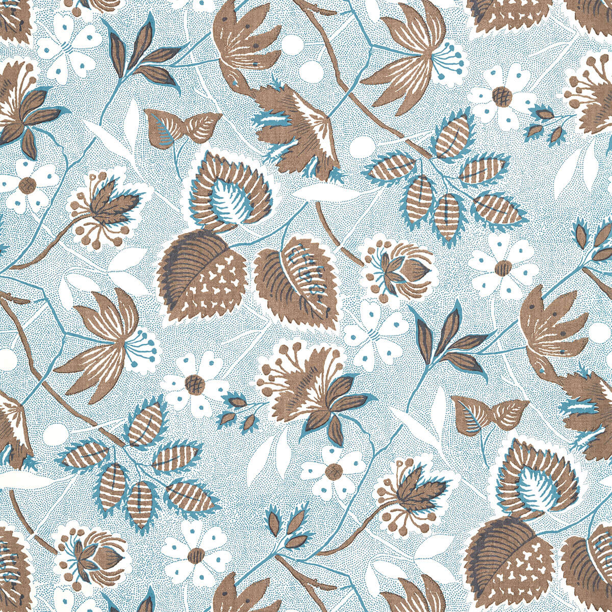Anna French Antilles Indienne Hazel Wallpaper Sample - Brown & Slate