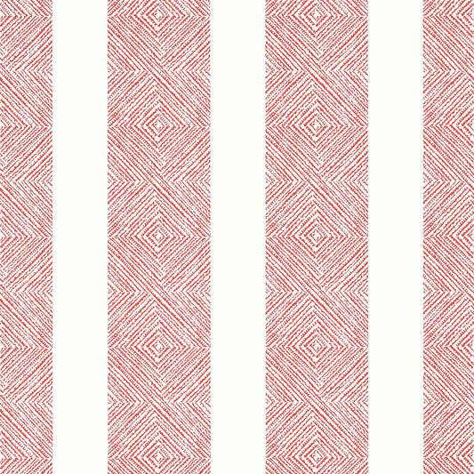 Anna French Antilles Clipperton Stripe Wallpaper - Red