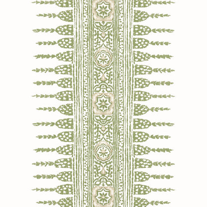 Anna French Antilles Javanese Strip Wallpaper - Green & White