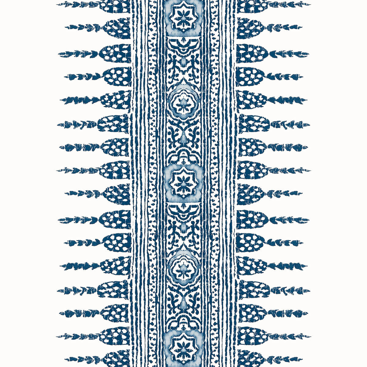 Anna French Antilles Javanese Strip Wallpaper Sample - Navy & White