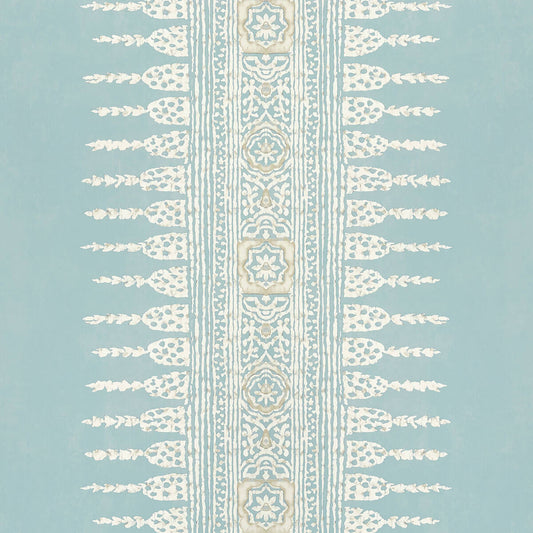 Anna French Antilles Javanese Strip Wallpaper - Spa Blue
