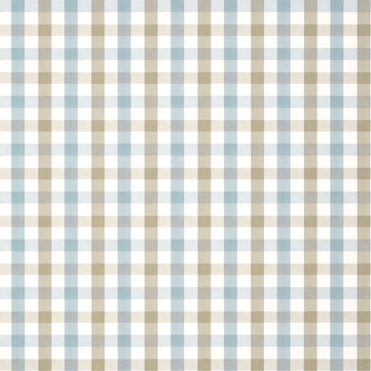 Anna French Antilles Saybrook Check Wallpaper Sample - Spa Blue & Beige