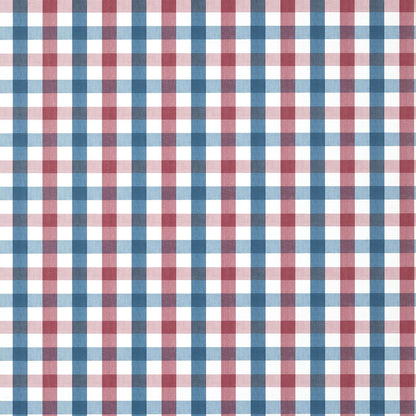 Anna French Antilles Saybrook Check Wallpaper Sample - Red & Blue