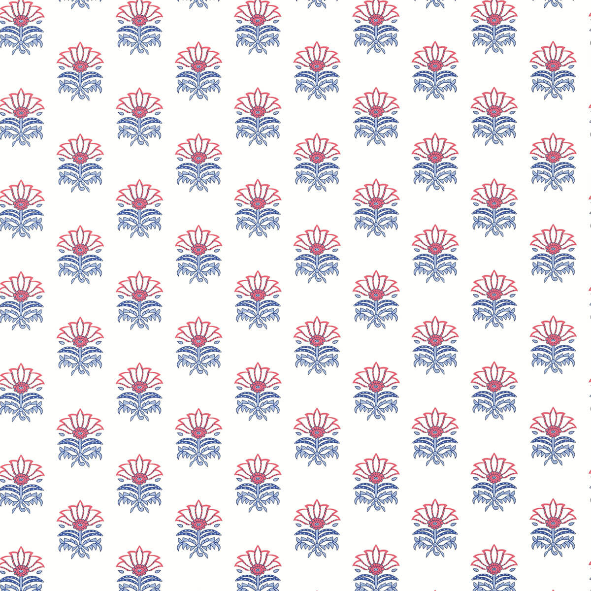Anna French Antilles Milford Wallpaper Sample - Red & Blue