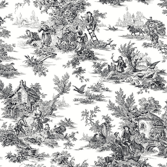 Toile Resource Library Campagne Toile Wallpaper - Black