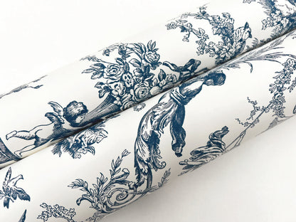 Toile Resource Library Old World Toile Wallpaper - Blue