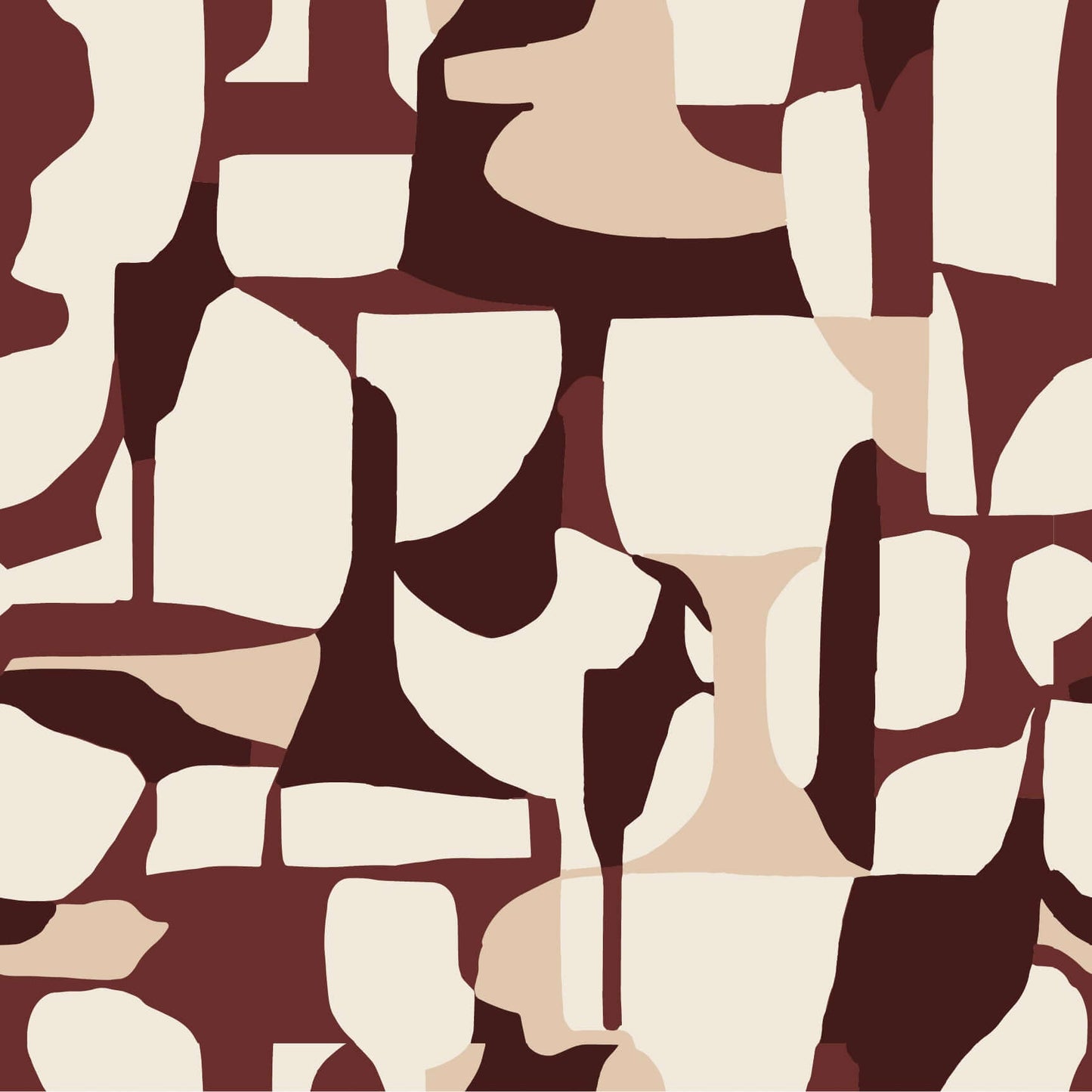 Mitchell Black Abstract Attraction Wallpaper Sample - Merlot Taupe