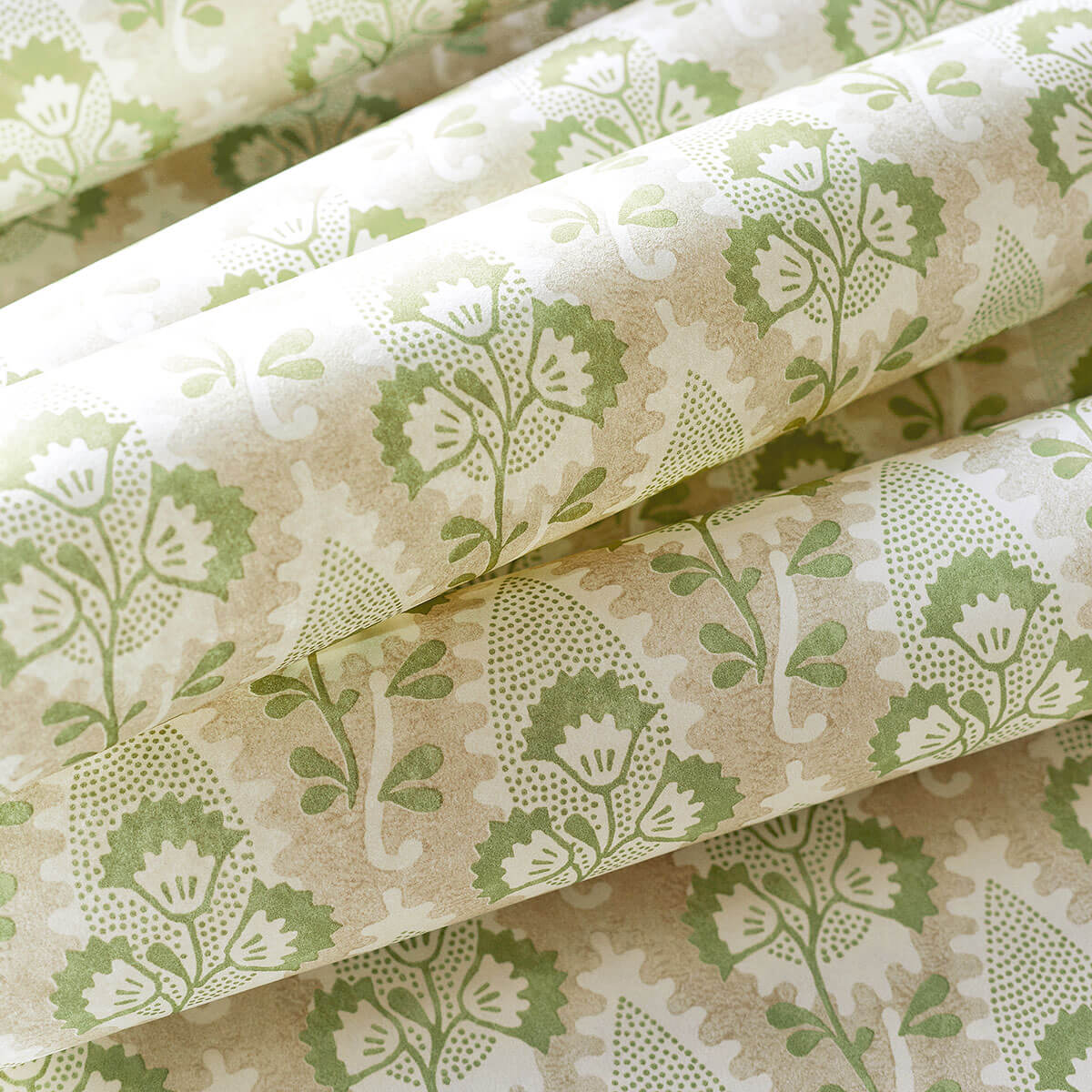 Anna French Antilles Cornwall Wallpaper - Green & Beige