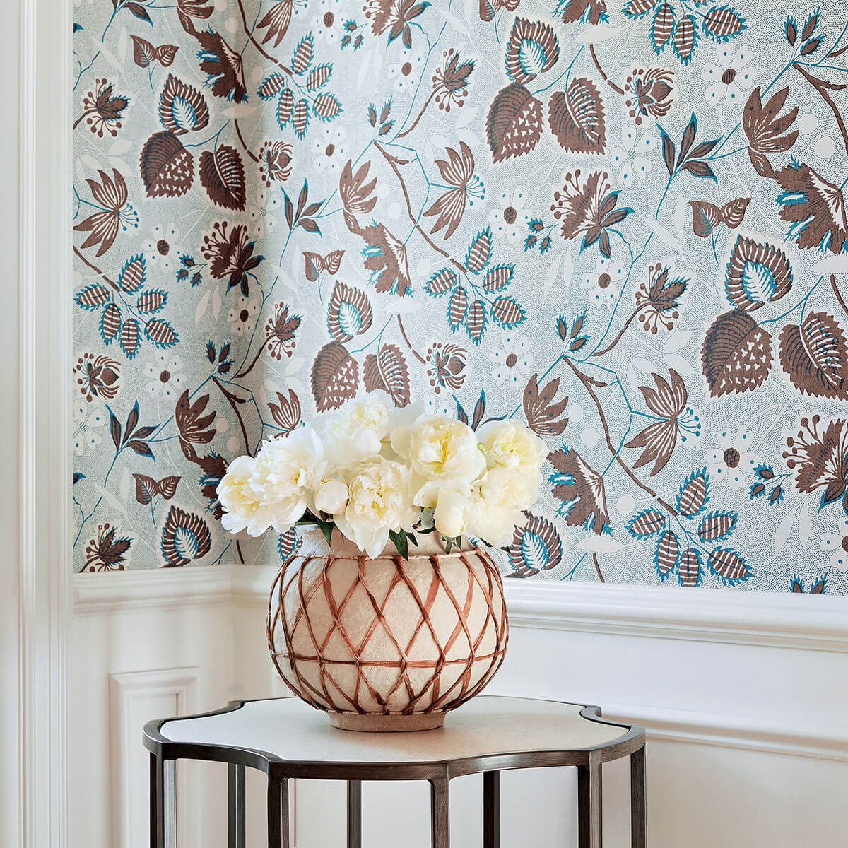 Anna French Antilles Indienne Hazel Wallpaper - Brown & Slate