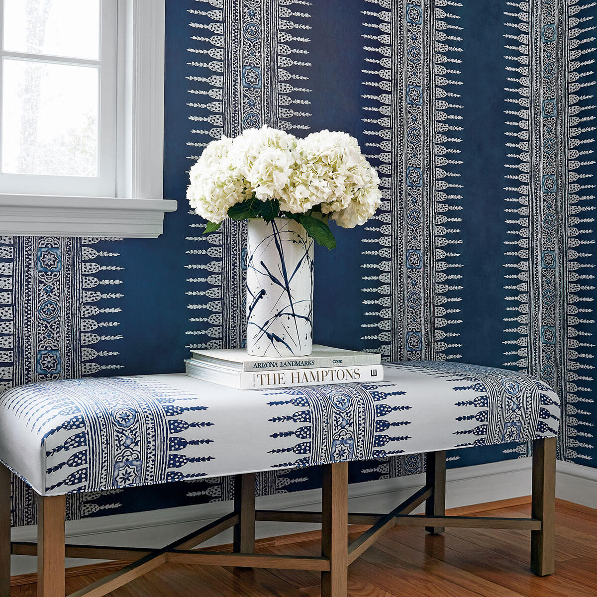 Anna French Antilles Javanese Strip Wallpaper - Navy