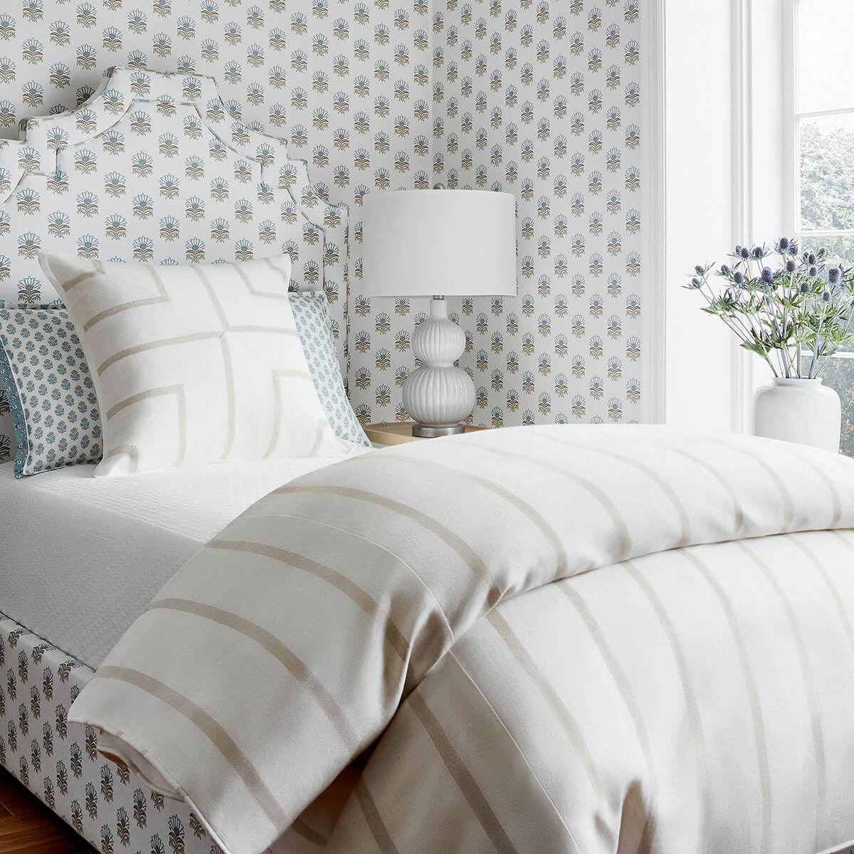 Anna French Antilles Milford Wallpaper - Spa Blue