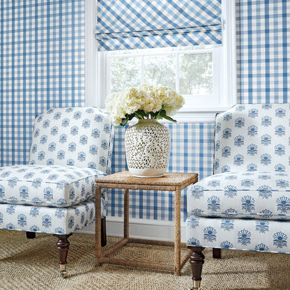 Anna French Antilles Saybrook Check Wallpaper - Light Blue