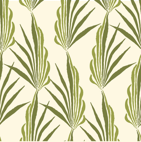 Mitchell Black Areca Palm Wallpaper - Green Leaf