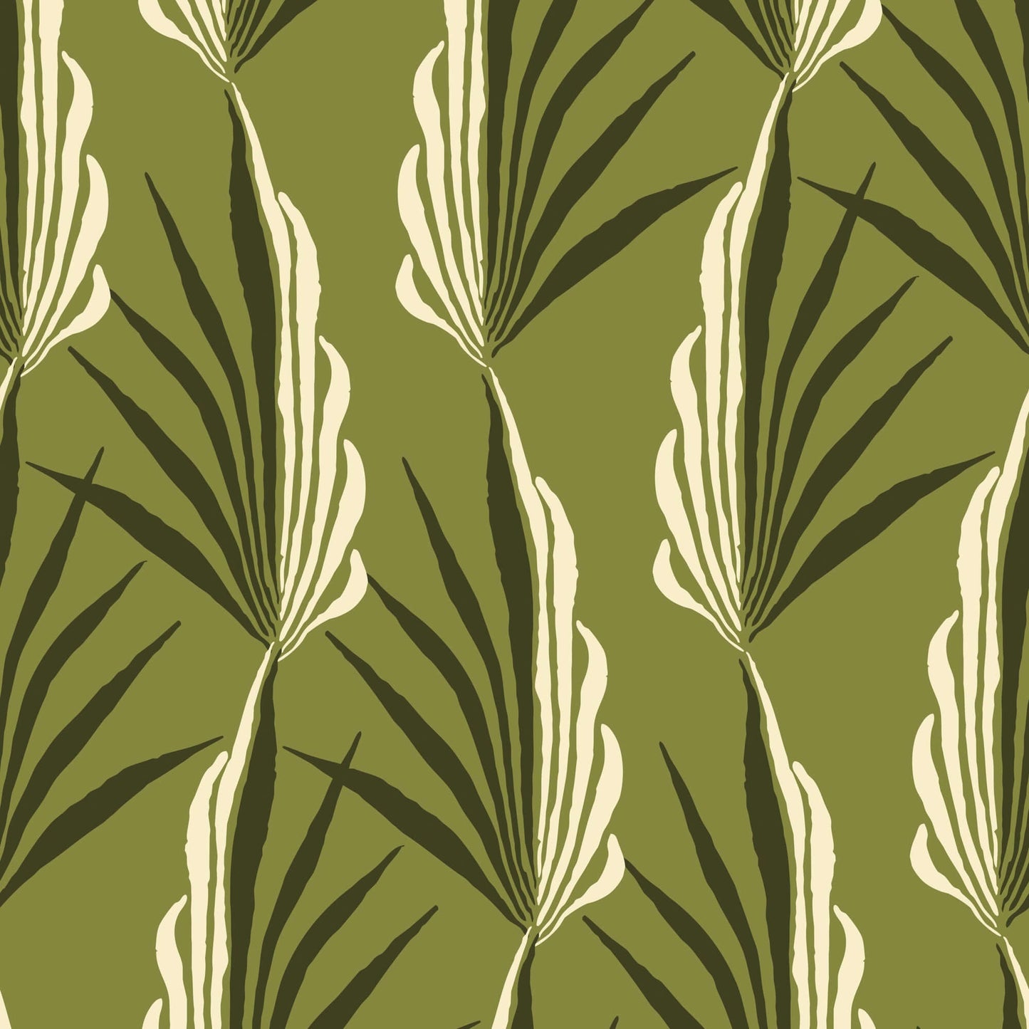 Mitchell Black Areca Palm Wallpaper Sample - Light Olive