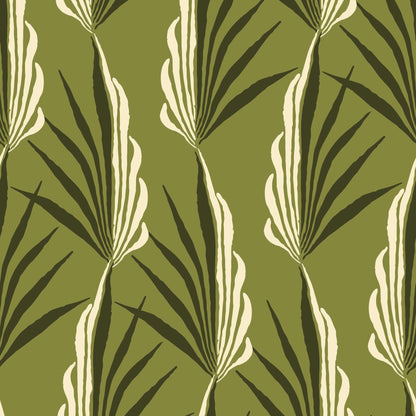 Mitchell Black Areca Palm Wallpaper - Light Olive