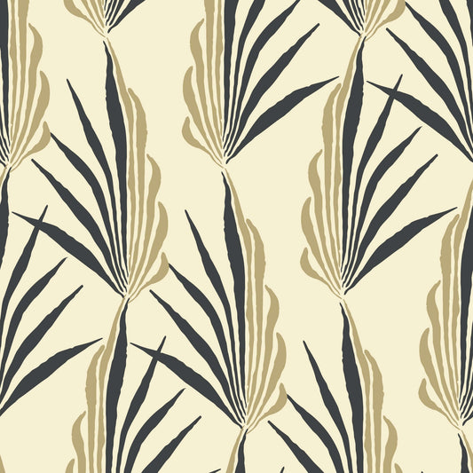 Mitchell Black Areca Palm Wallpaper - Pale Sun