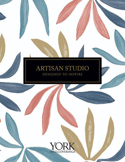 York Artisan Studio Painted Oasis Wallpaper - Carbon & Graphite