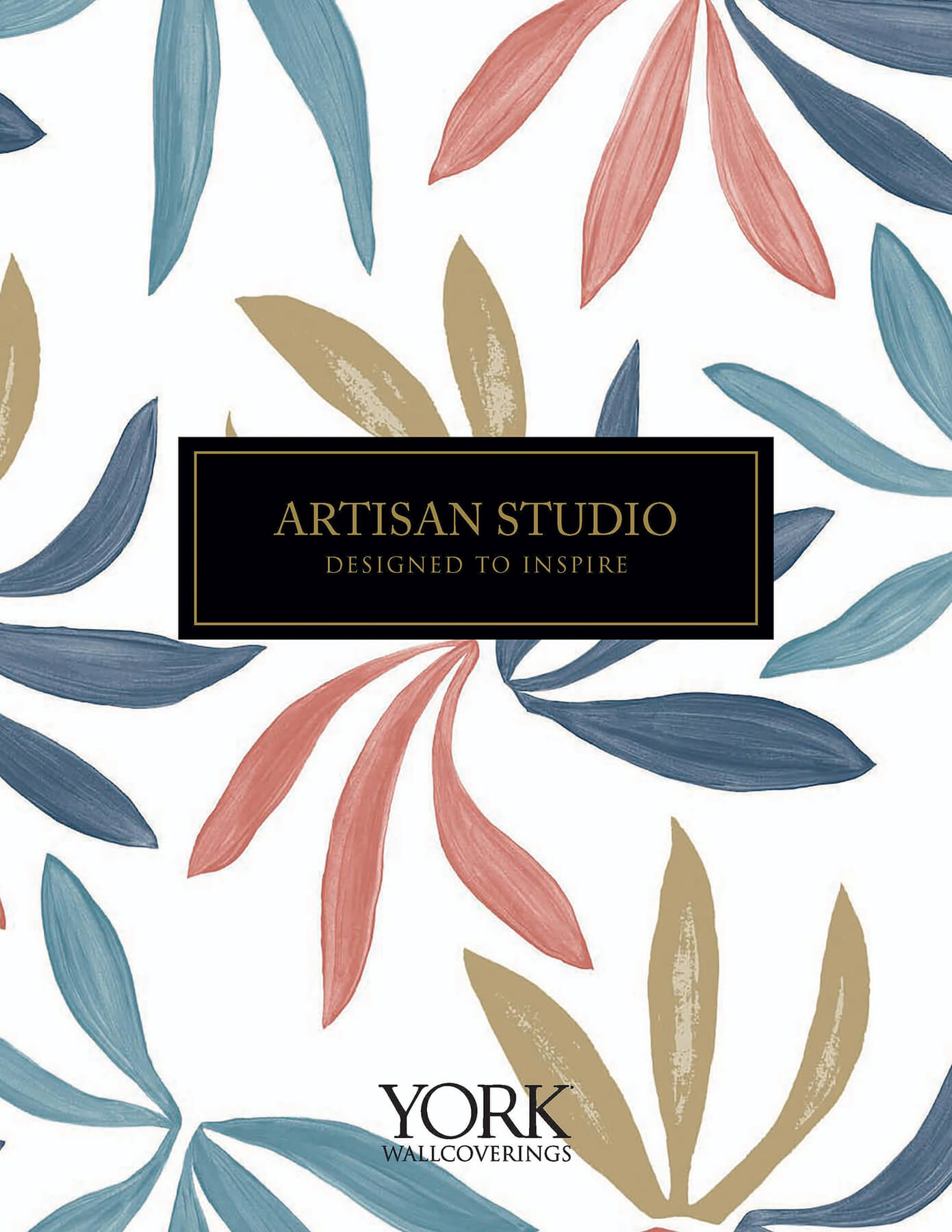 York Artisan Studio Artistic Bouquet Wallpaper - Coral & Lemon